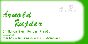 arnold rujder business card